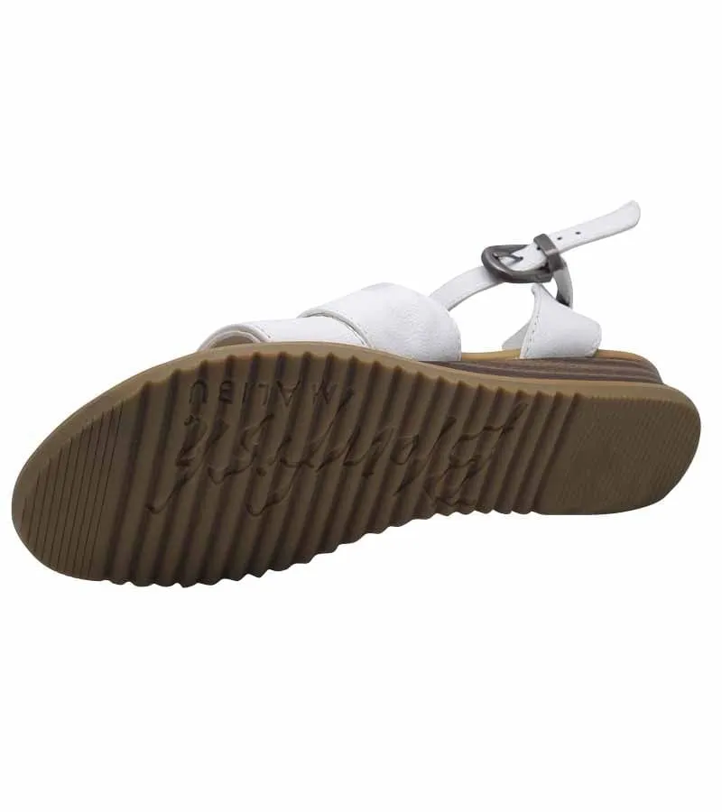 Blowfish Womens White Draped Low Wedge Summer Sandal - Balana