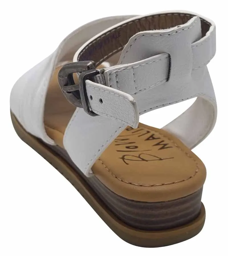 Blowfish Womens White Draped Low Wedge Summer Sandal - Balana
