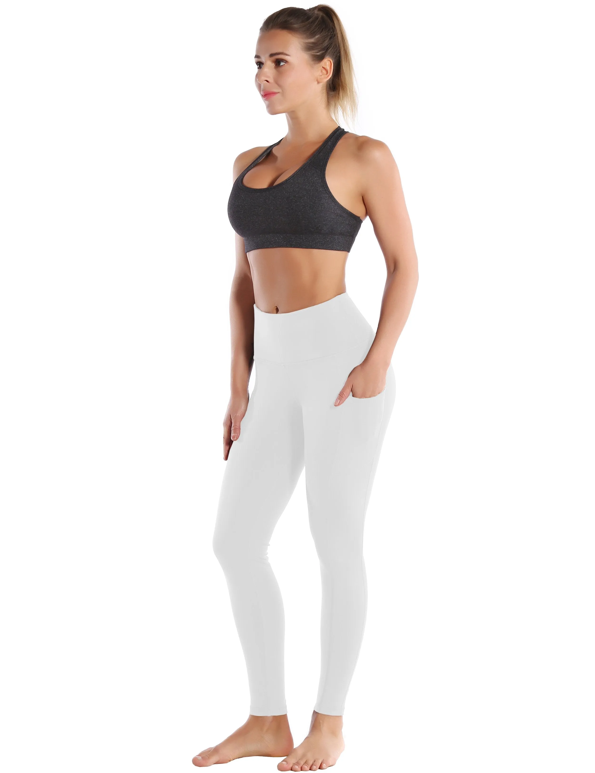 Hip Line Side Pockets Yoga Pants lightgray ins