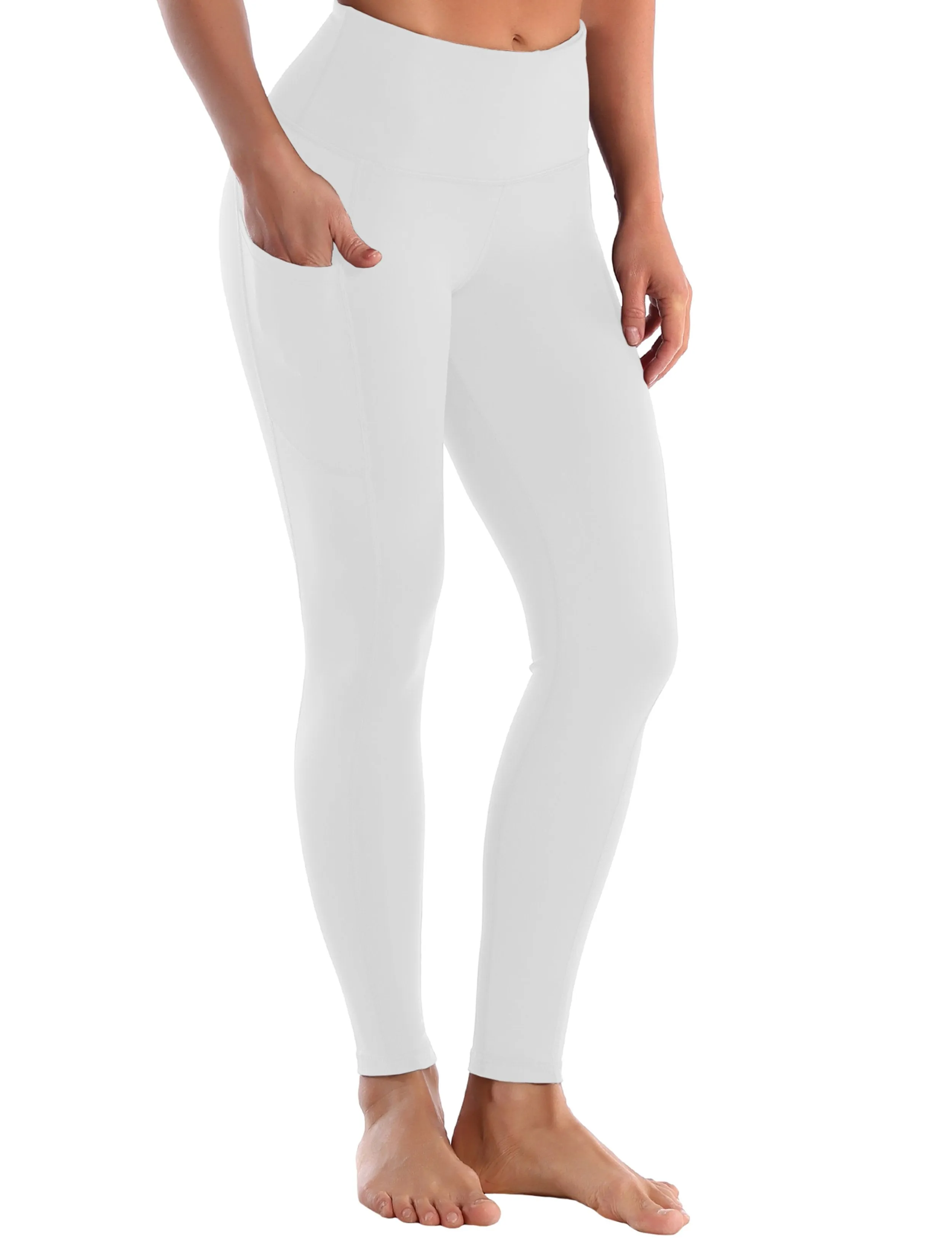 Hip Line Side Pockets Yoga Pants lightgray ins