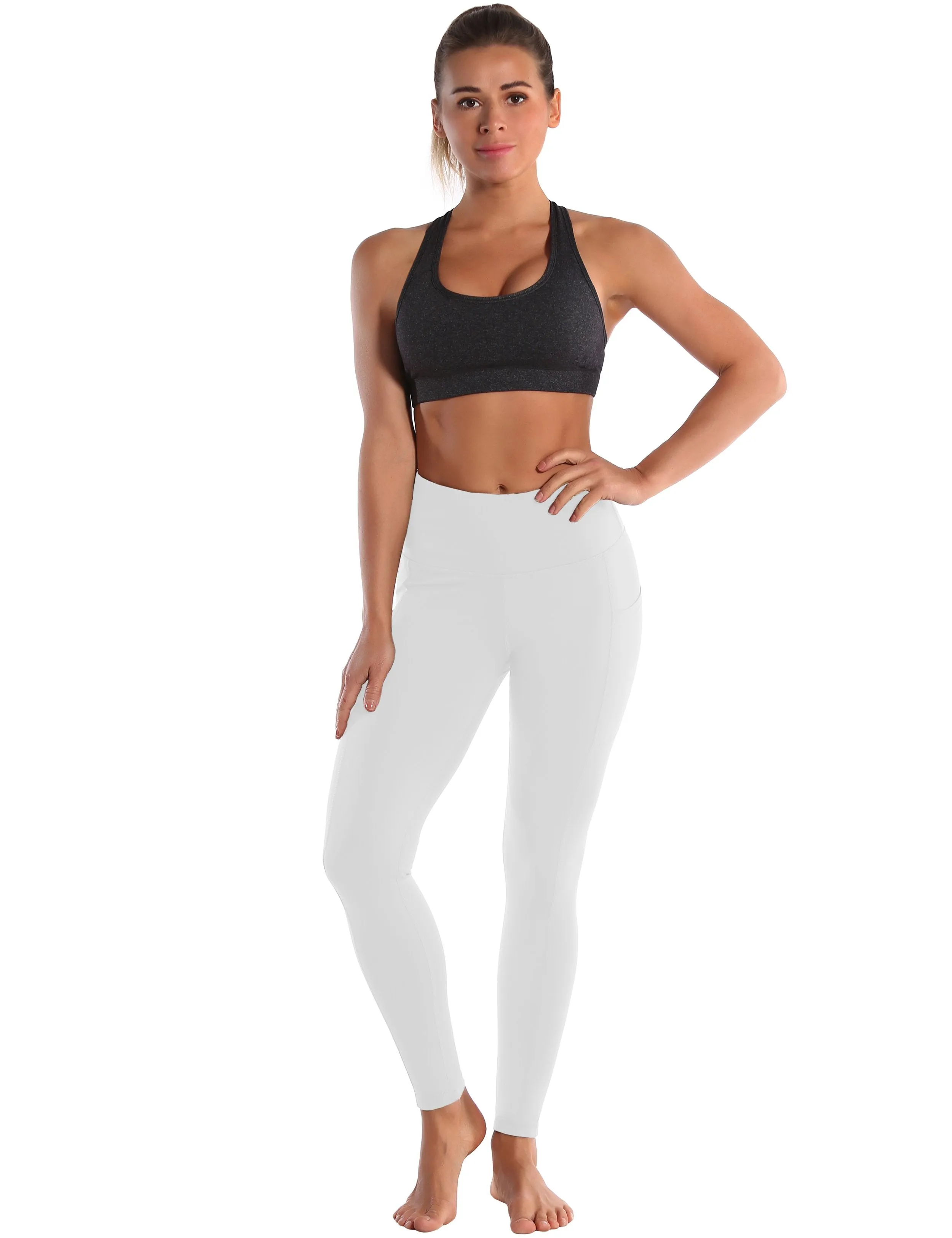Hip Line Side Pockets Yoga Pants lightgray ins