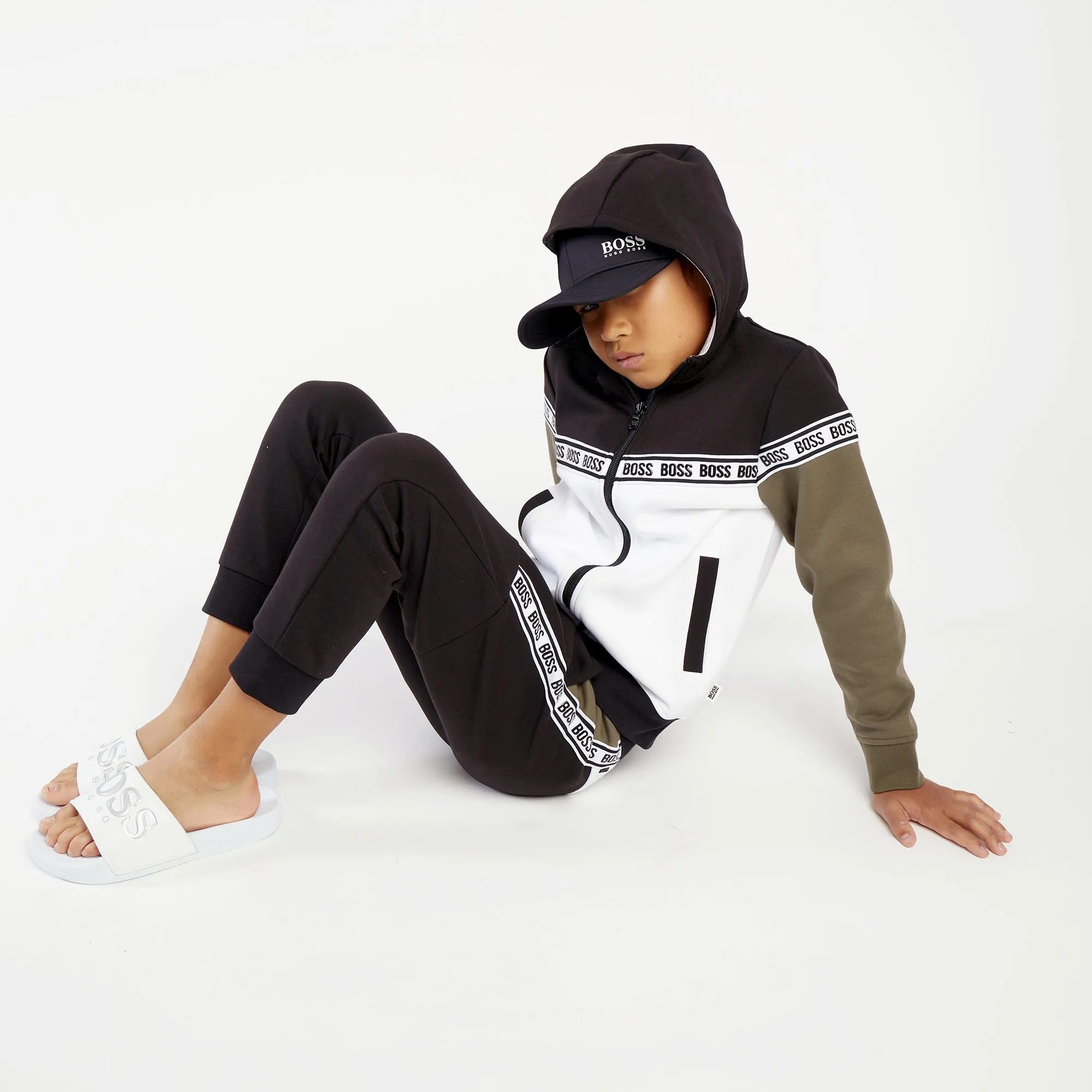 Hugo Boss Boys Zip Up Hoodie Sweatshirt