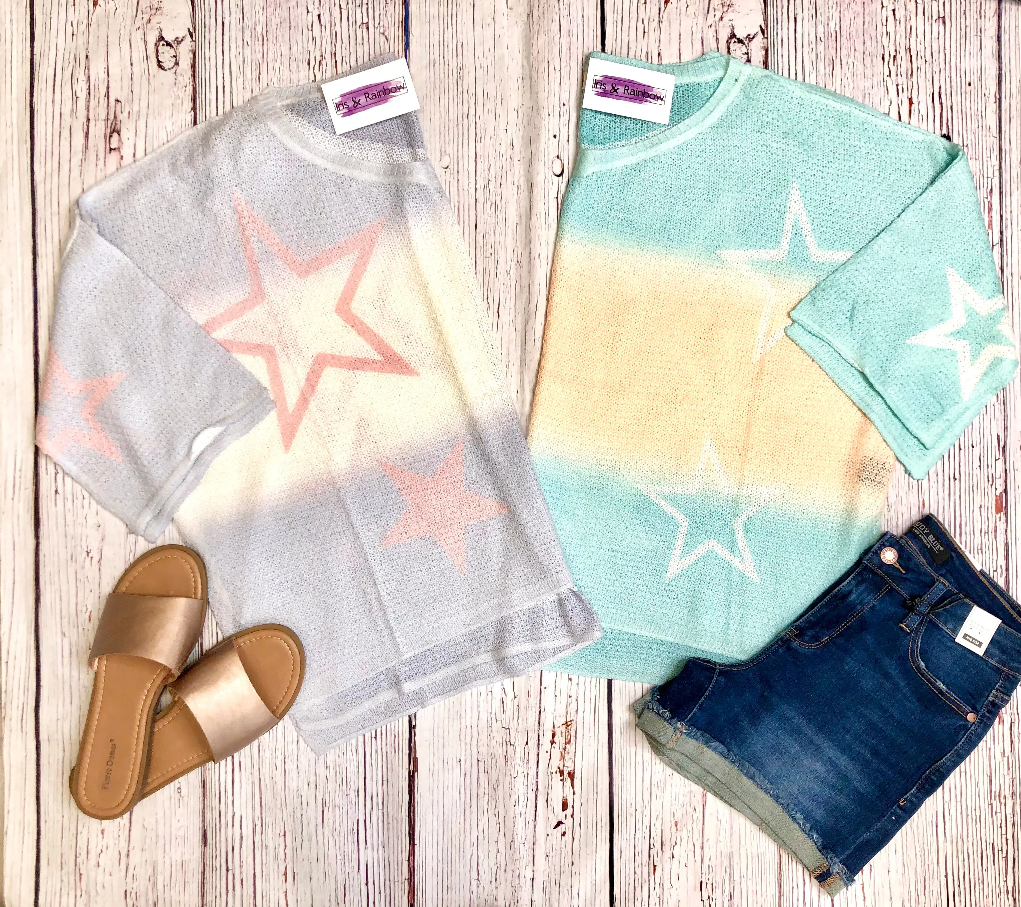 #J308 Starfish Waters Summer Sweater (Grey)