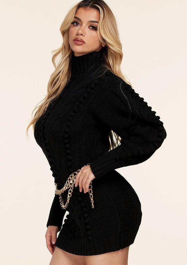 Livia Long Sleeve Knit Sweater Mini Dress