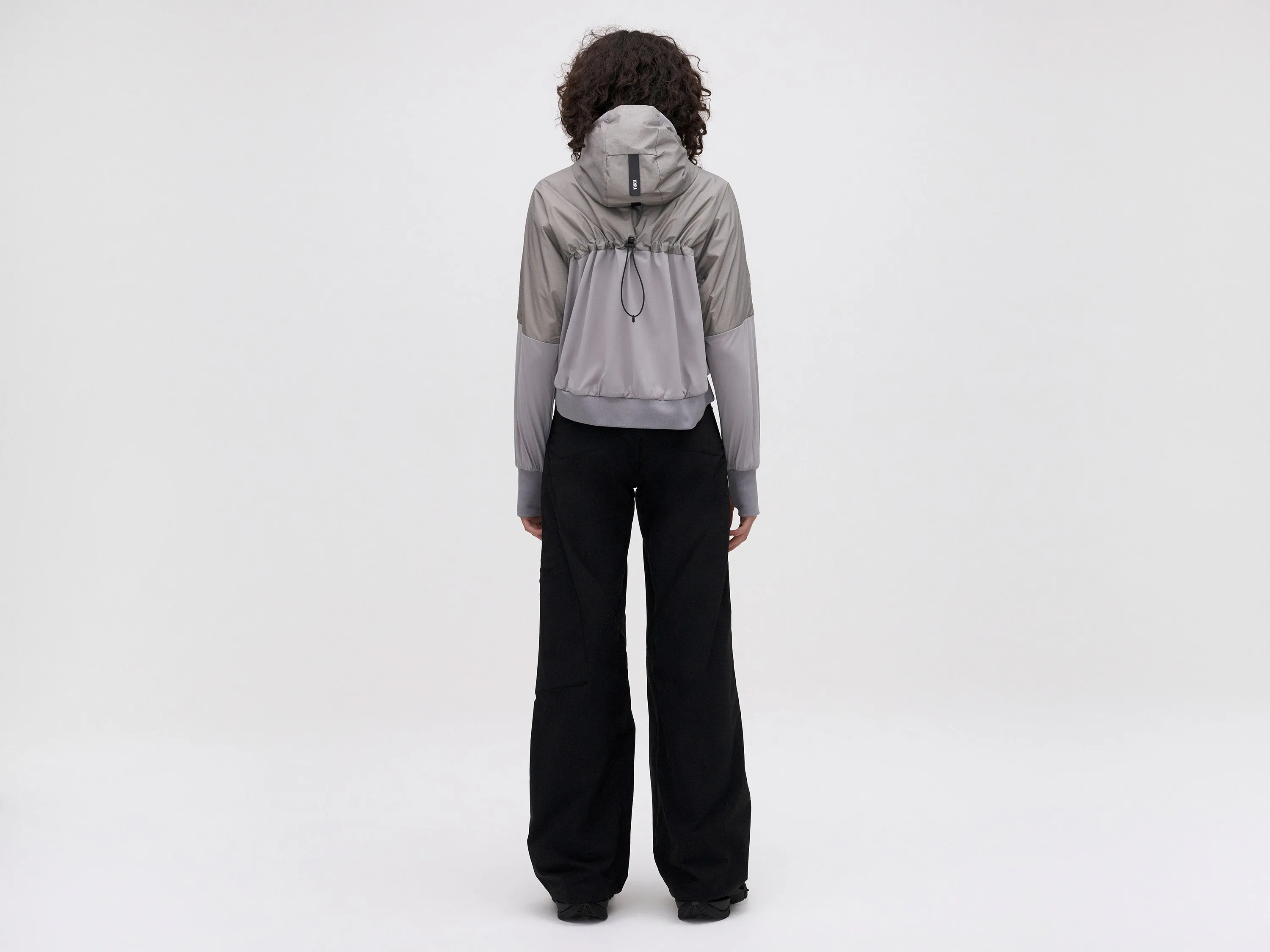 MIDLAYER CROPPED HOODIE - SLATE