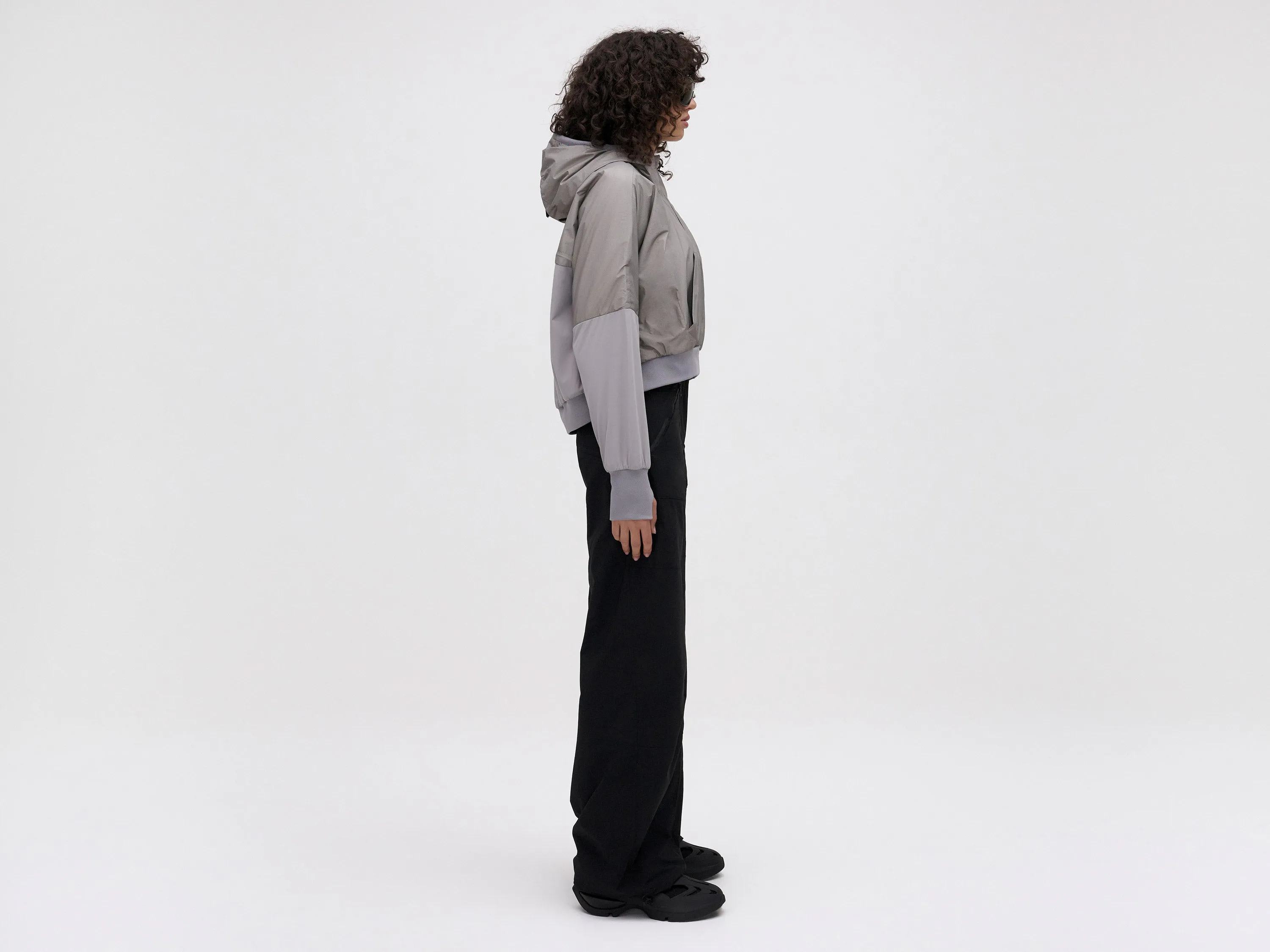 MIDLAYER CROPPED HOODIE - SLATE