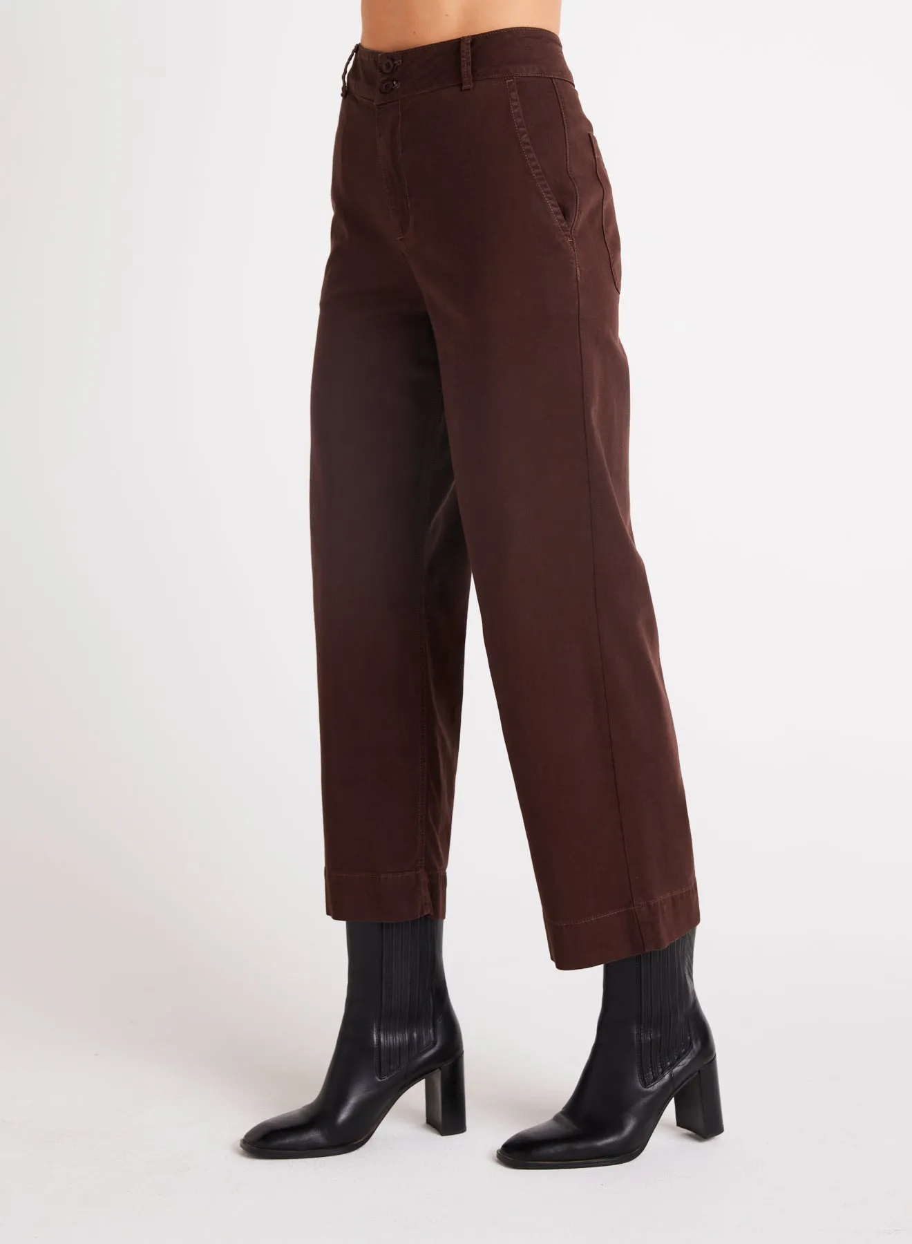Saige Wide Leg Crop - Chocolate Plum