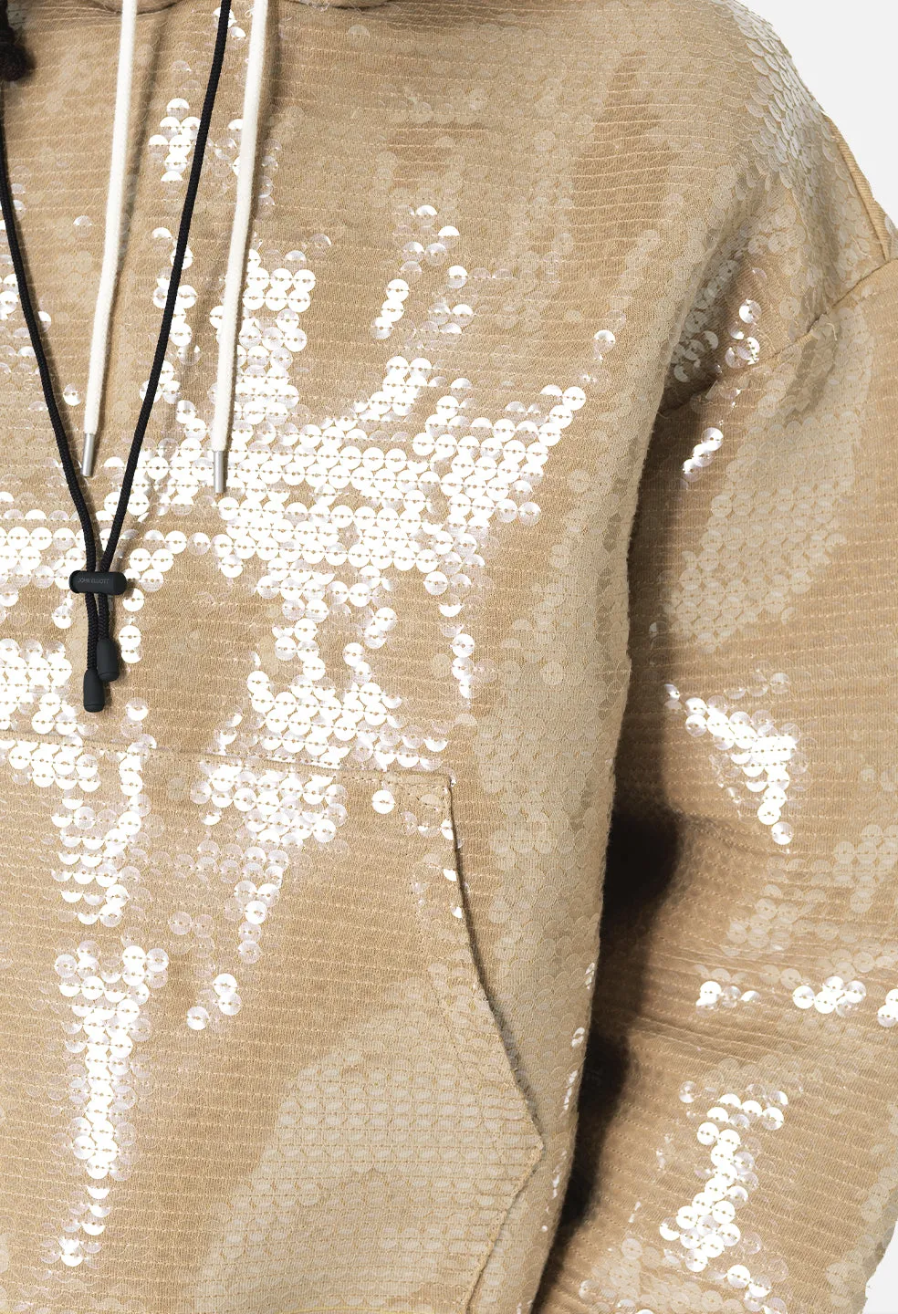 Sequined Hoodie / Tan