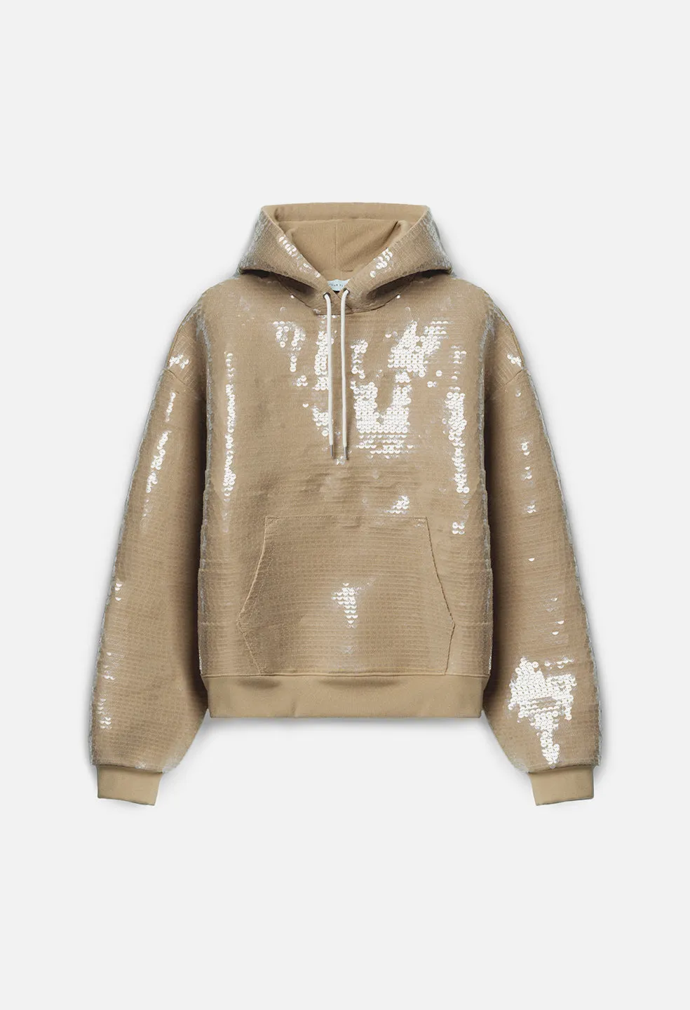 Sequined Hoodie / Tan