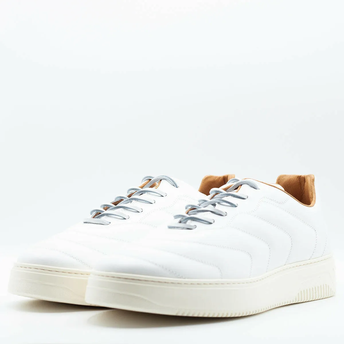 Sneakers da uomo Bomber in pelle bianca