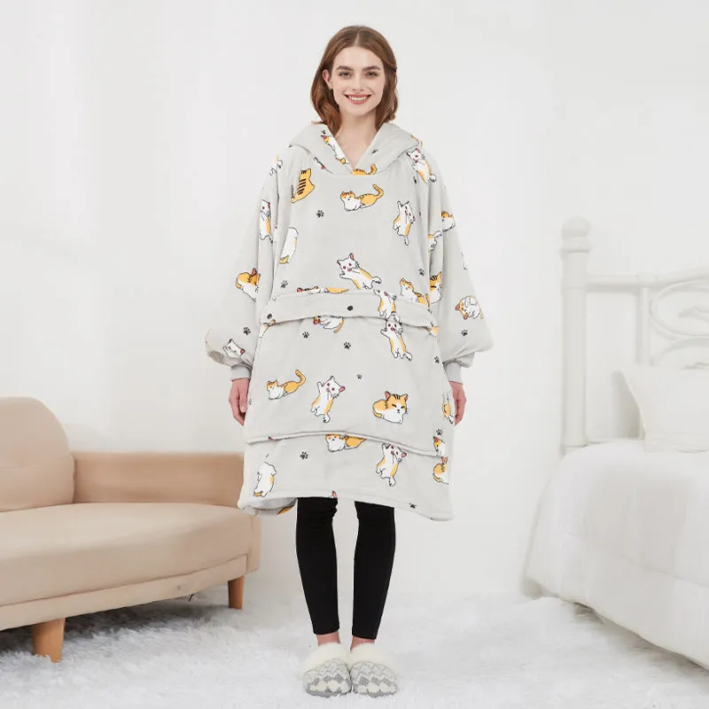 USB Heated Oversized Lazy Hoodie