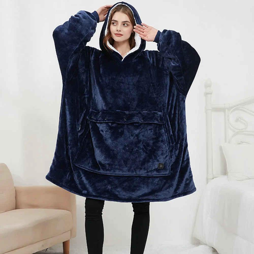 USB Heated Oversized Lazy Hoodie