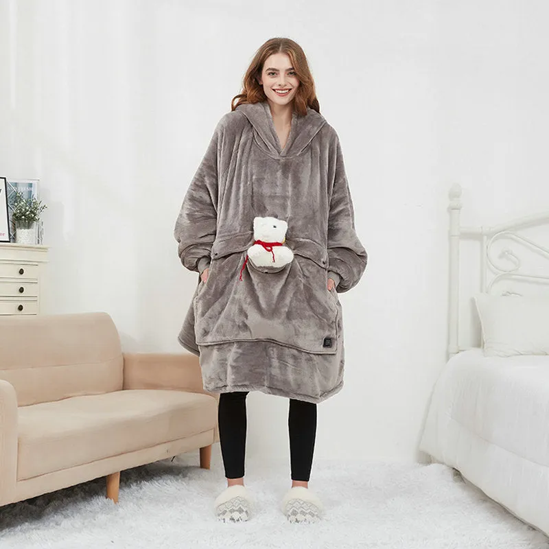 USB Heated Oversized Lazy Hoodie