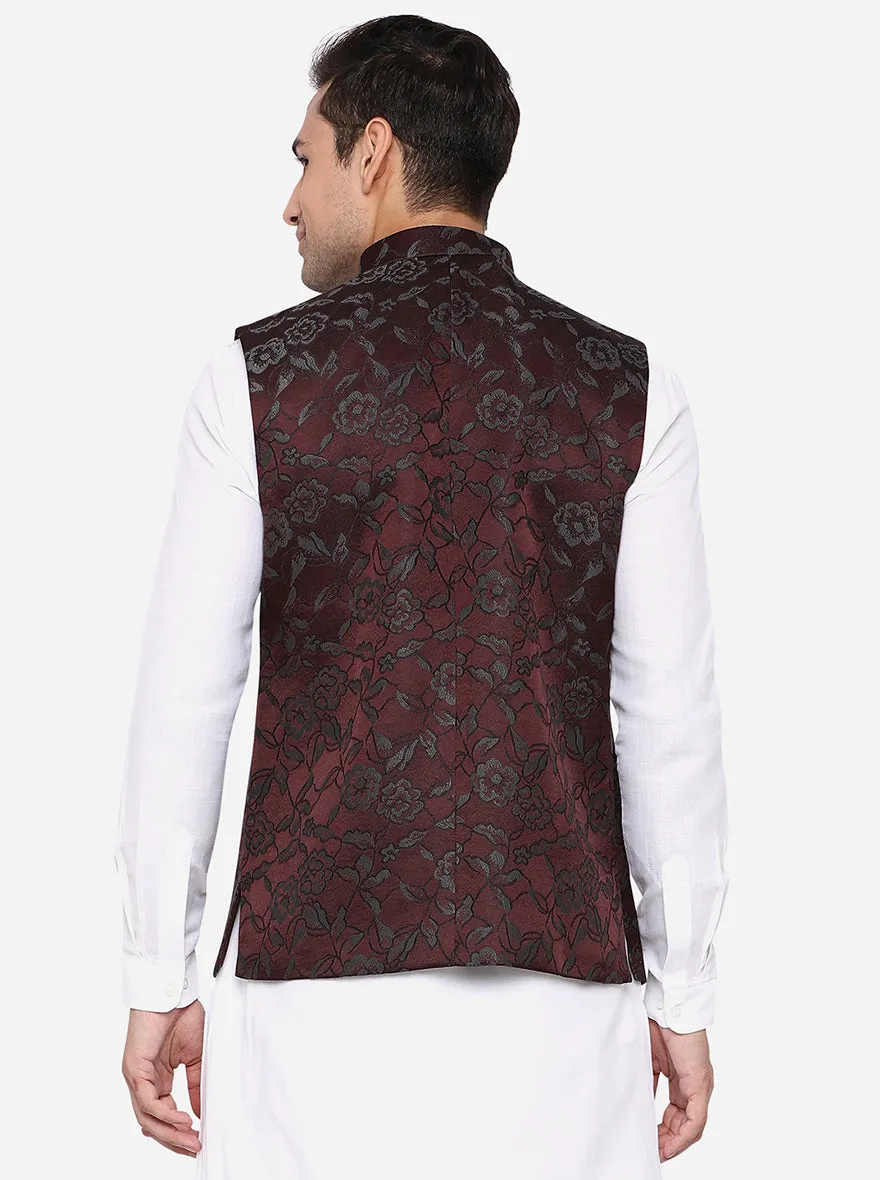 Wine Bandhgala Jacket | JB Studio