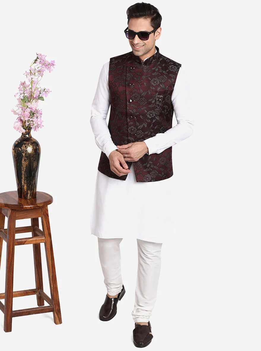 Wine Bandhgala Jacket | JB Studio