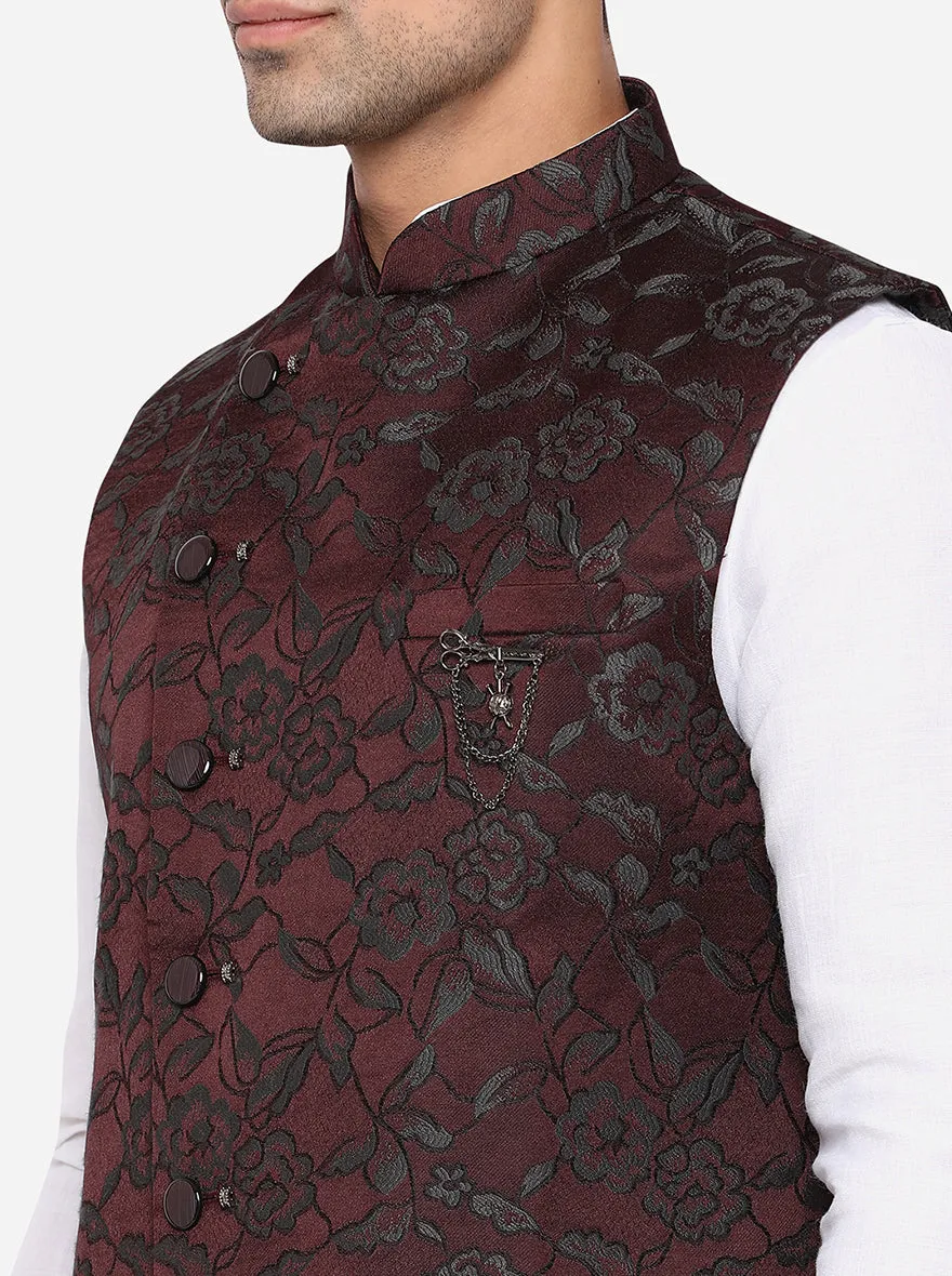 Wine Bandhgala Jacket | JB Studio